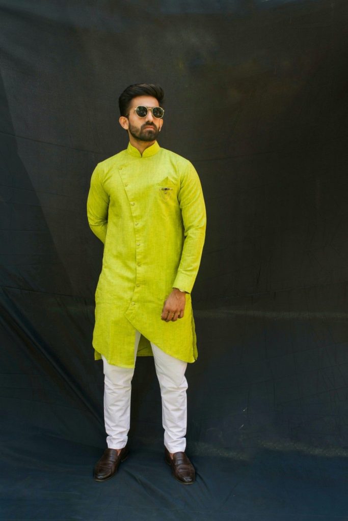 neon wedding kurta for groom