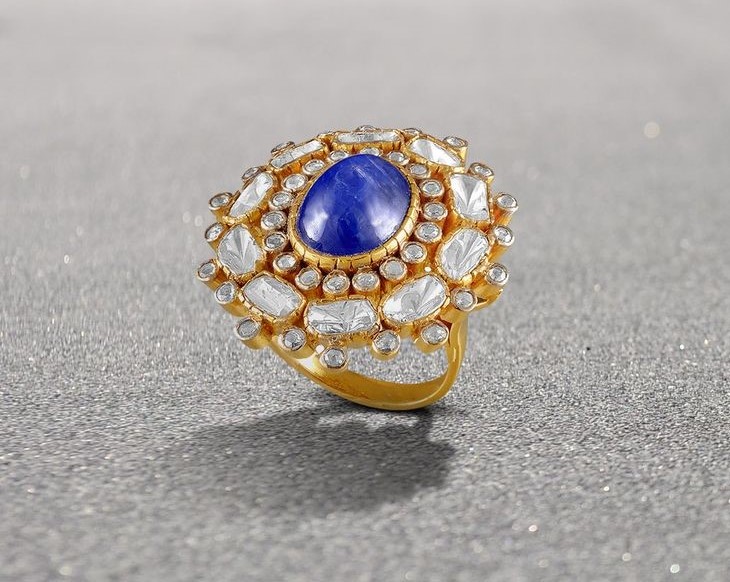 polki sapphire ring as bridal jewelry essentials