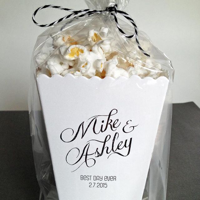 popcorn box as wedding favor ideas