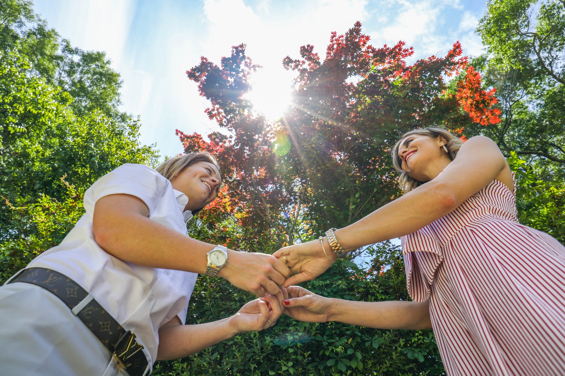 unusual angle engagement photo ideas