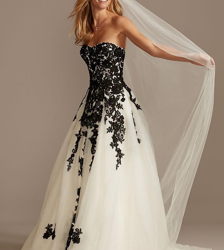 Black and White Sheer Ball Gown Dresses