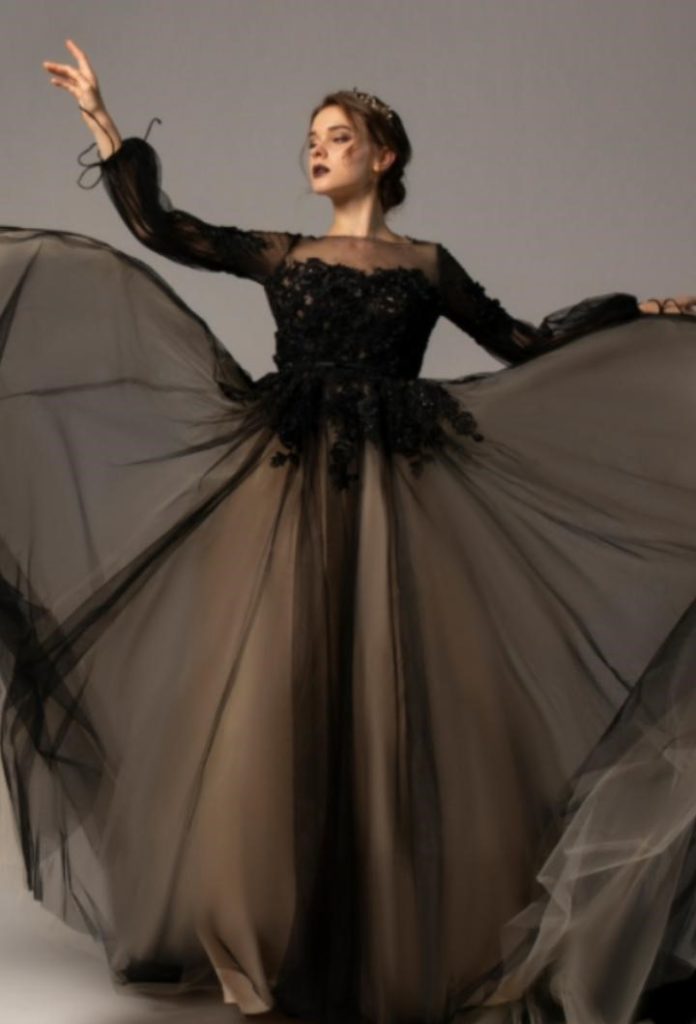 Tulle Black Wedding Dresses