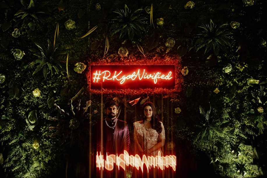 couple hashtag neon wedding signs