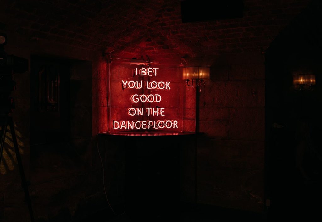 dance floor neon wedding signs