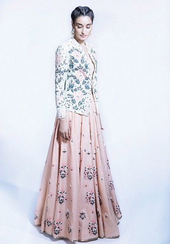 embroidered jacket style lehenga