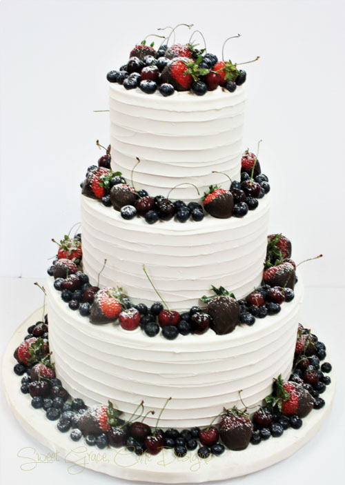 fresh fruit and cream unique engagement cake designs