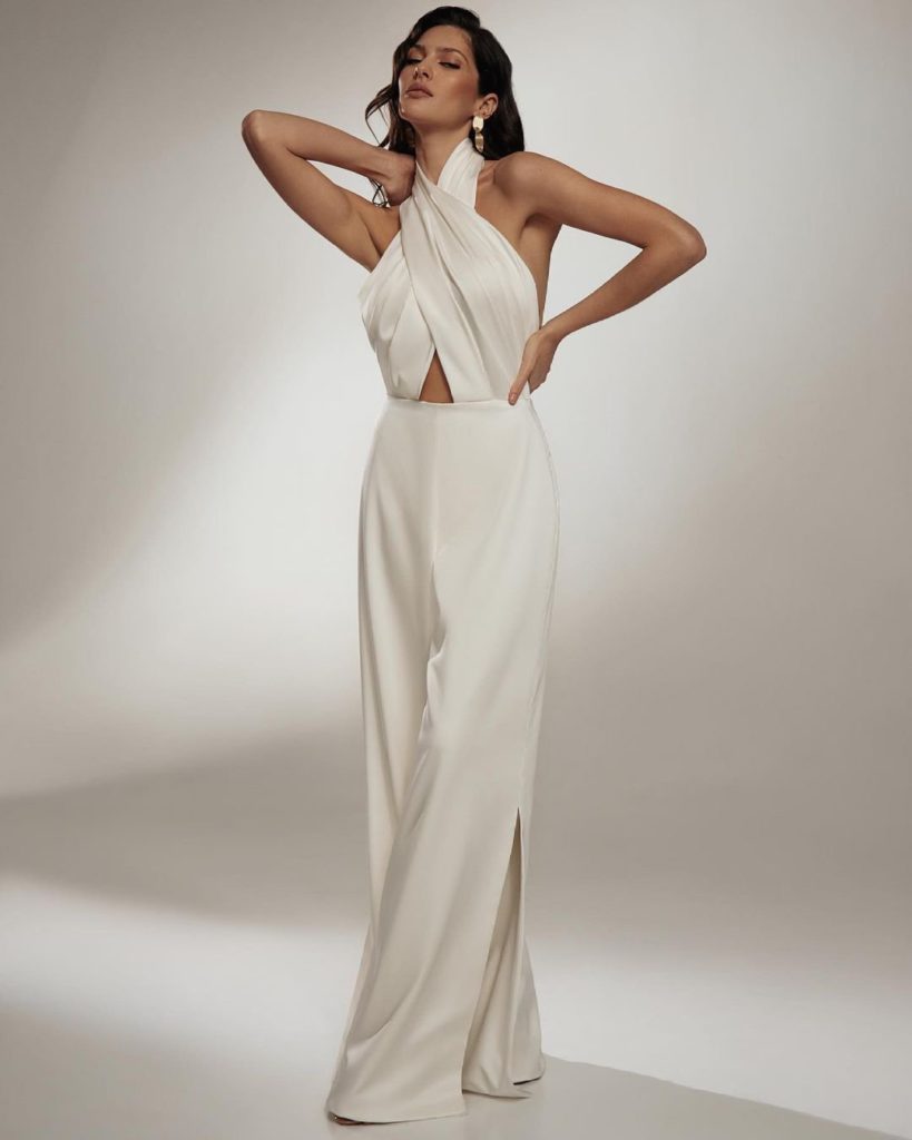 halter neck pantsuit as bridal pantsuits and jumpsuits