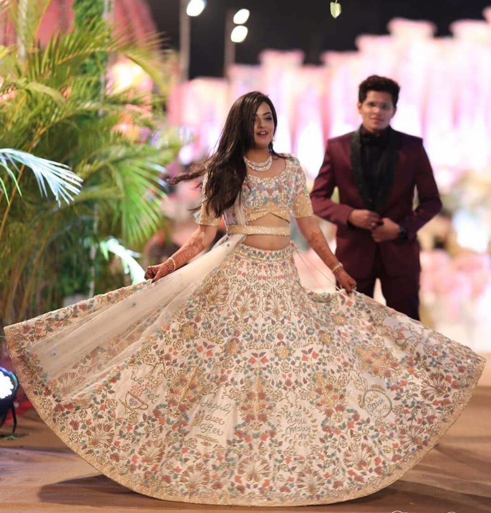 quotes of love white bridal lehenga