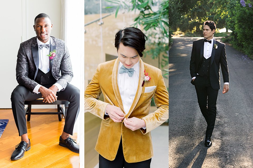 tuxedos as men’s Wedding Guest Outfits 2021