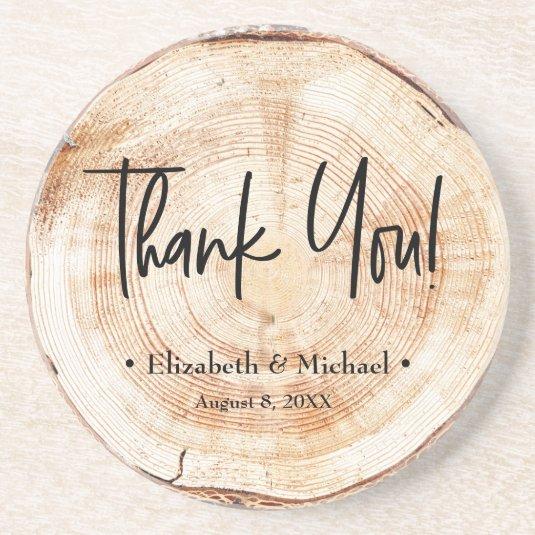 wooden disc rustic wedding invitations