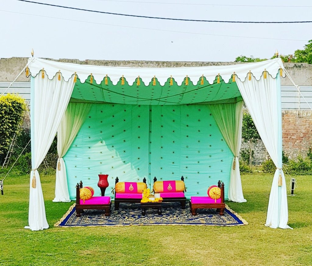 Mehndi Decoration With Tents And Seating