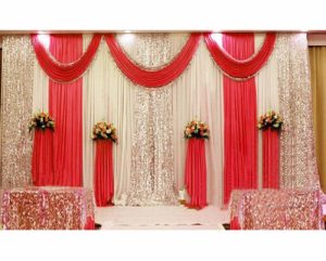 Pink Floral Mehndi Decor Backdrop 