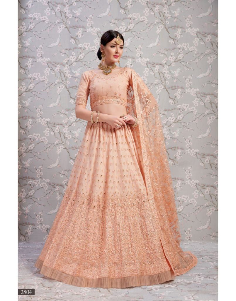 Light Peach Lehenga Paired