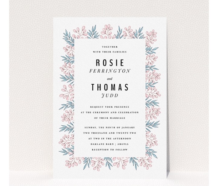 blossm and leaves floral wedding invitations