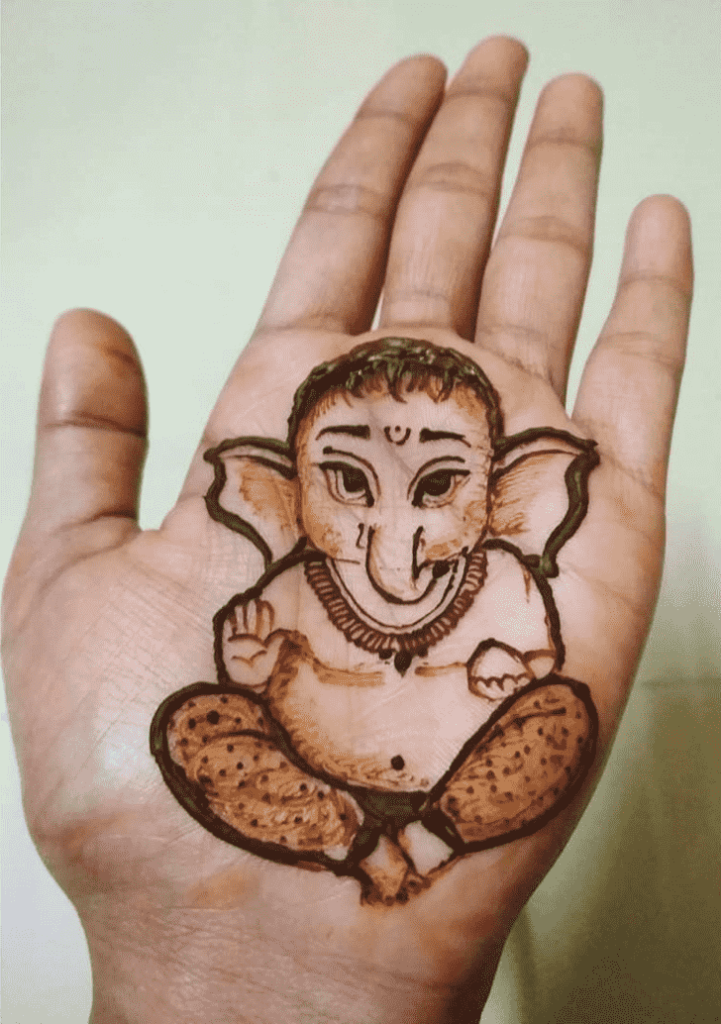 Ganesh Ji Mehndi Design For Groom