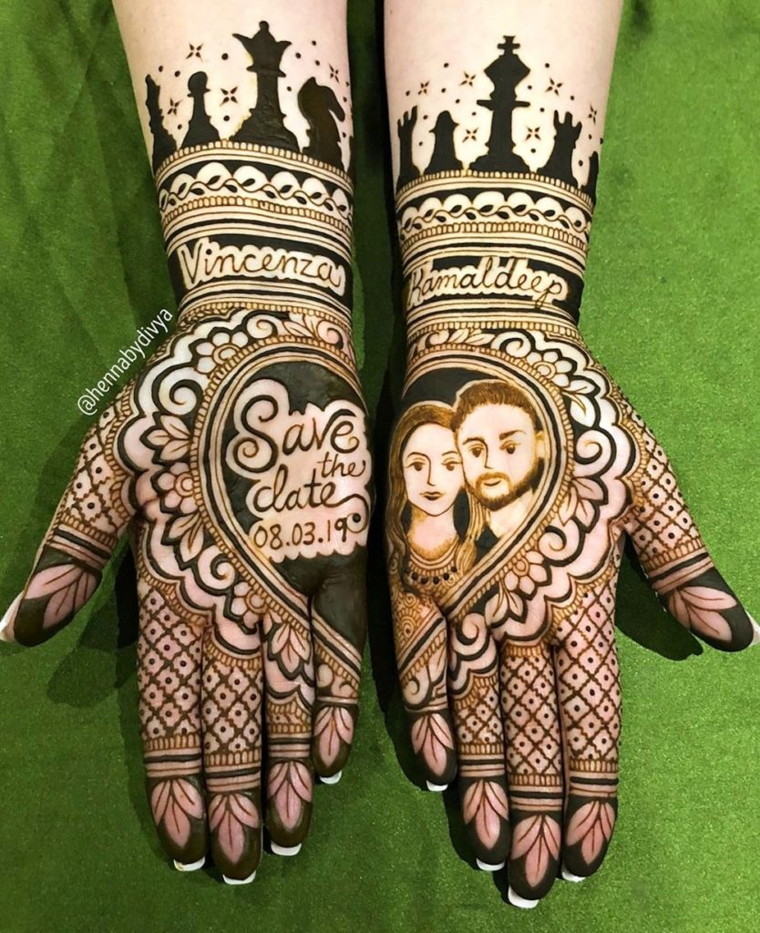 Half Lotus Mehndi Design For Groom