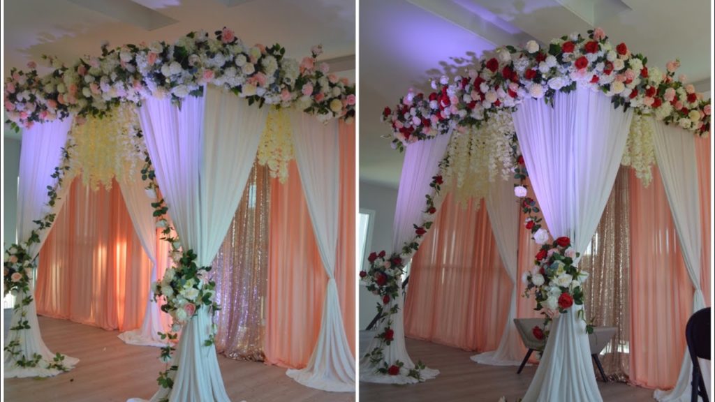 Floral canopy mehndi decoration