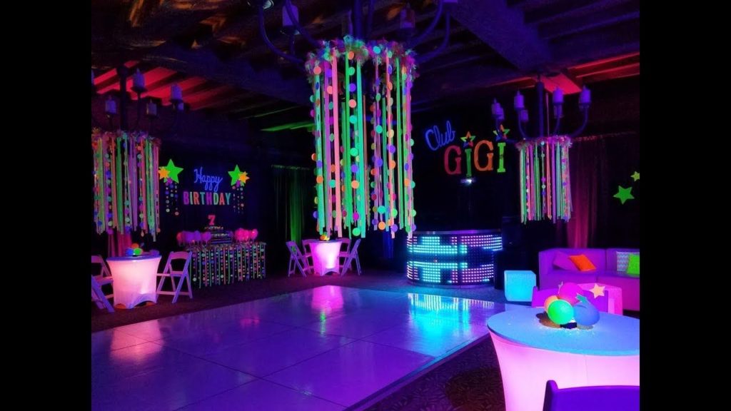 Neon Light Birthday Party Themes For Adults