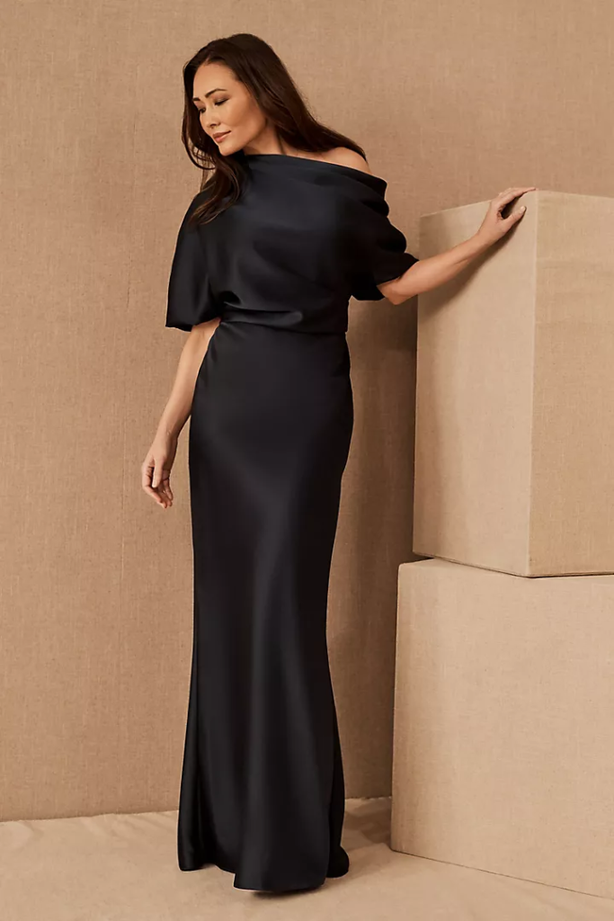 Off-Shoulder Column Dress - Winter Wedding Guest Dresses