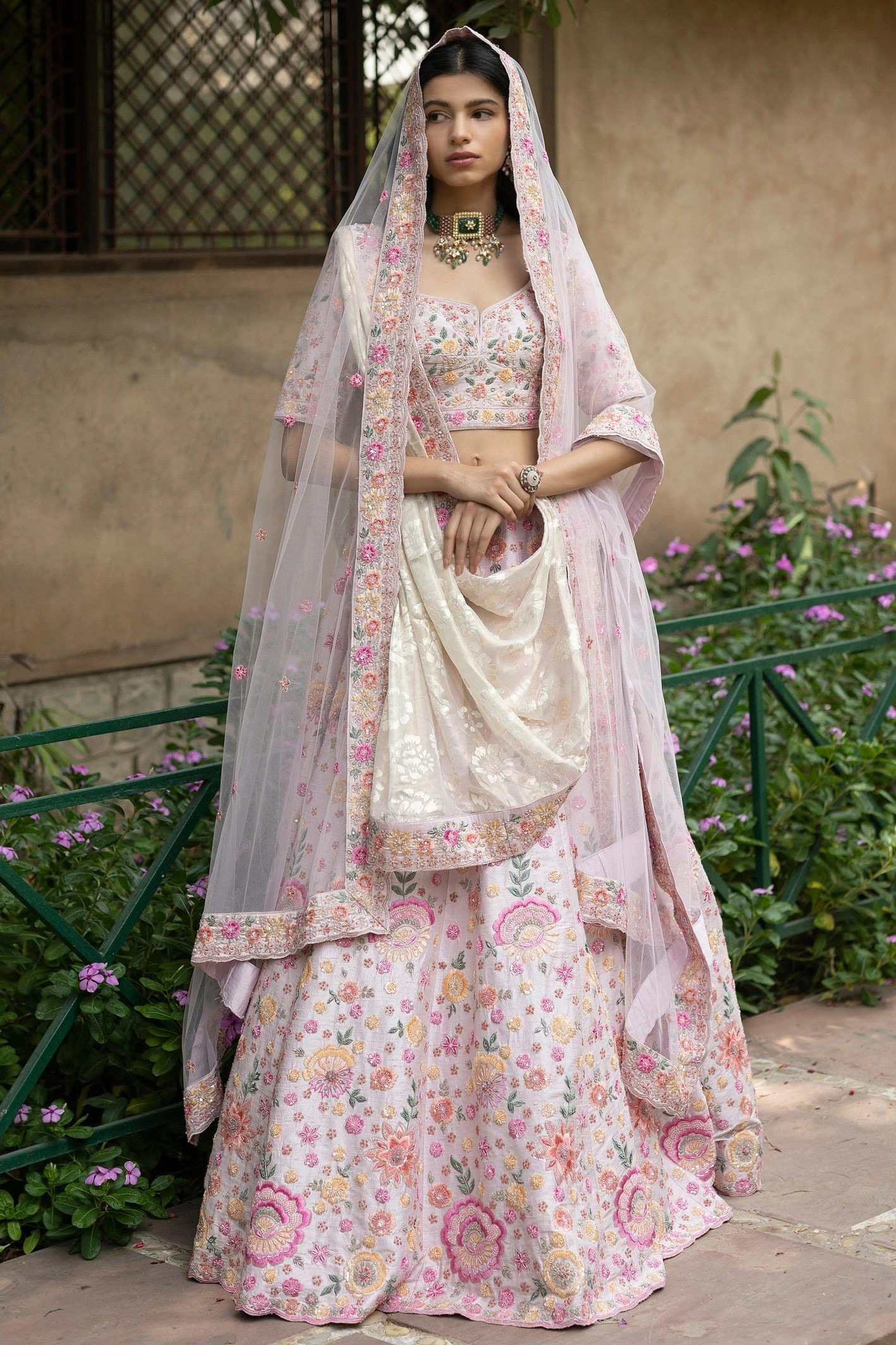 Zardosi Bridal Lehenga With Double Dupatta