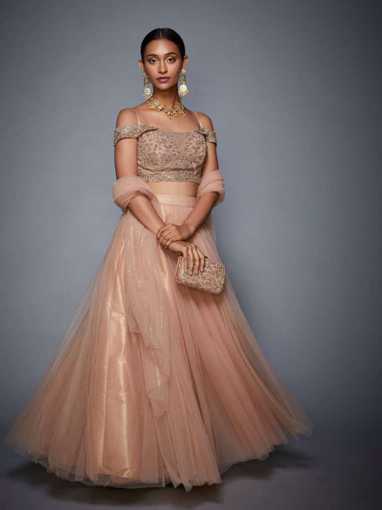 Lehenga with Off shoulder Blouse