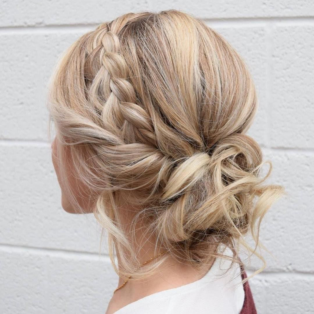 Bridal Bun with a One-Sided Braid