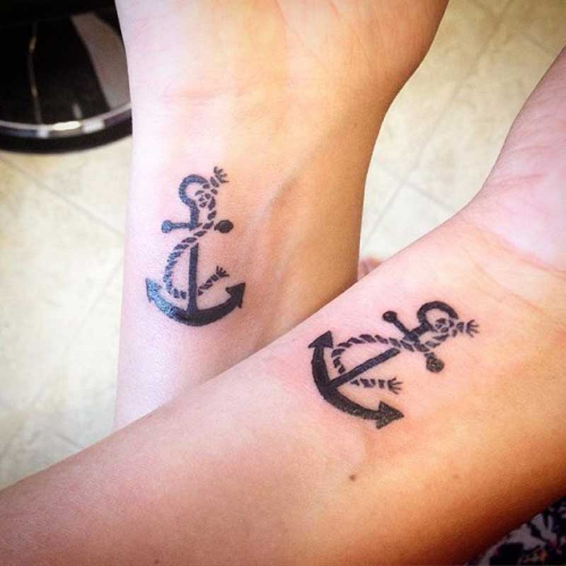 Anchor Couple Tattoos.