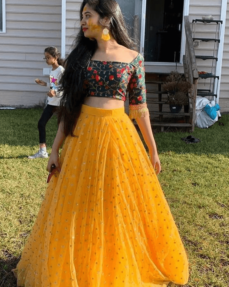 Simple Lehenga with Crop Top