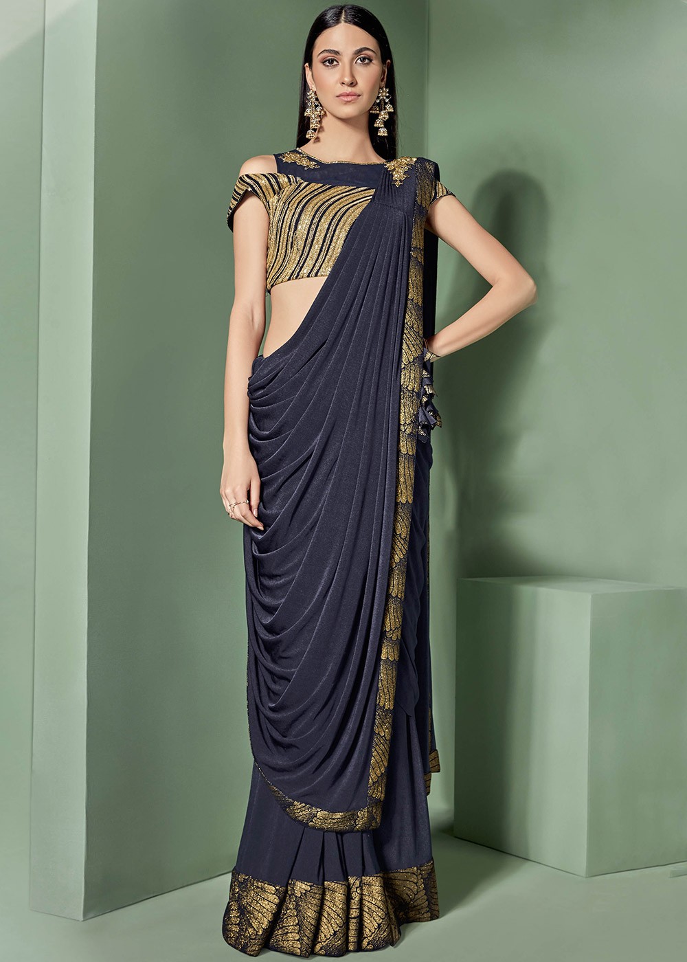 Pre Drape Saree 4