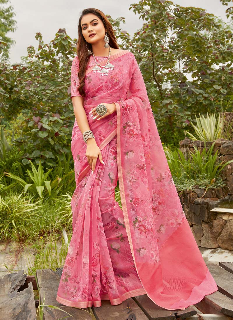 21. Printed Floral Designer Saree