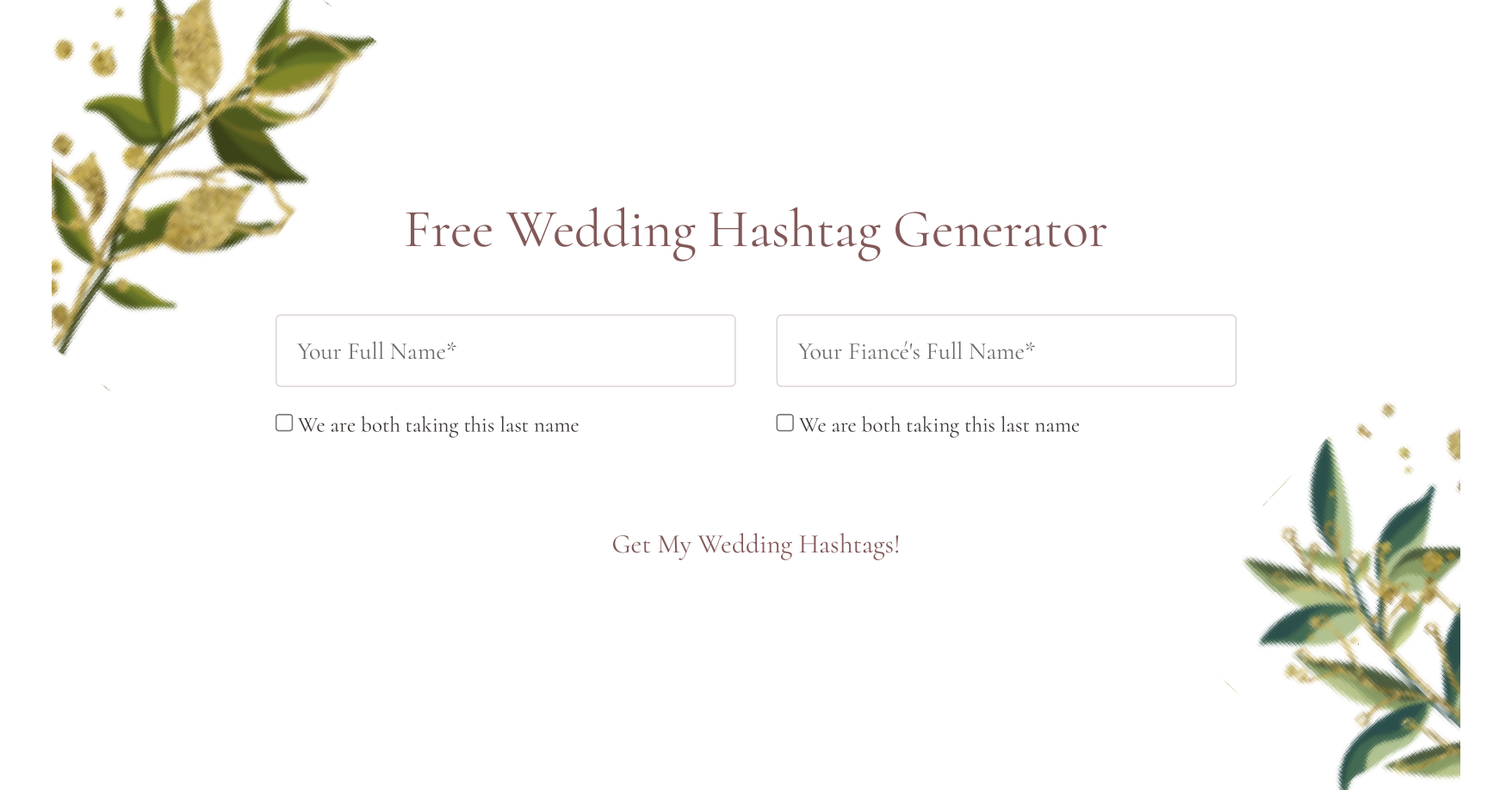 Use a Wedding Hashtag Generator