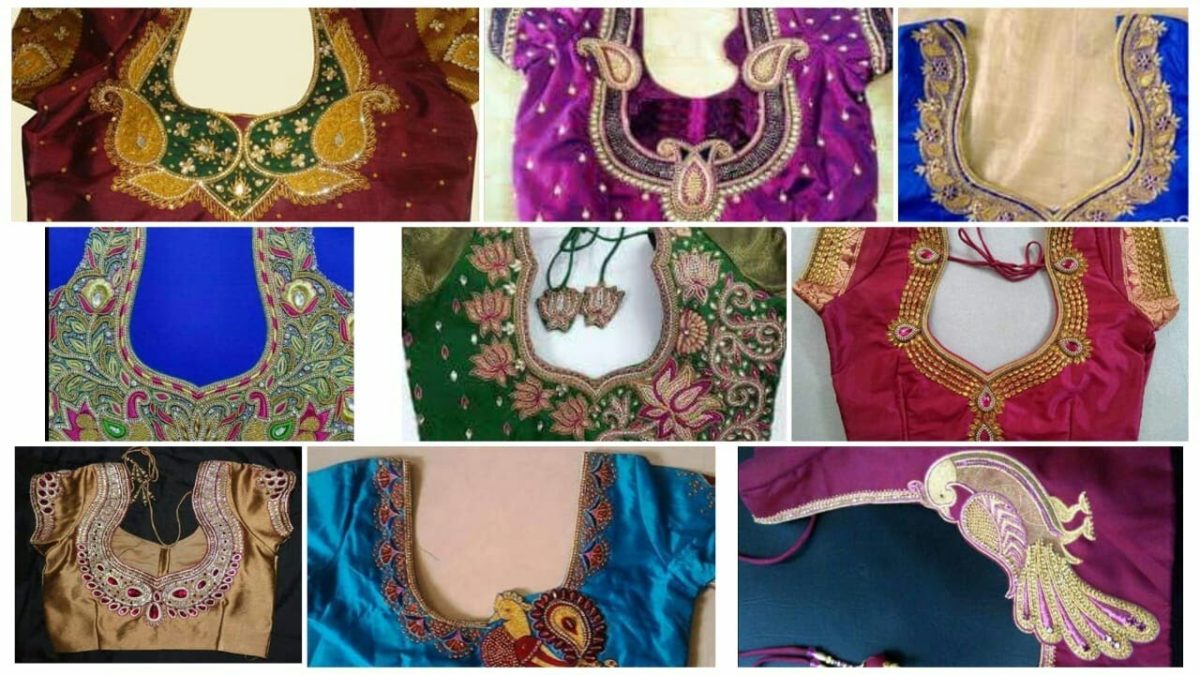 Peacock Maggam Blouse Design