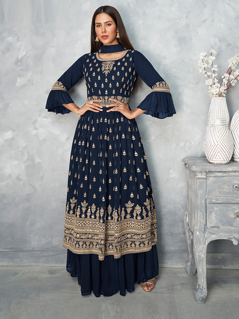 Anarkali Sharara Suit