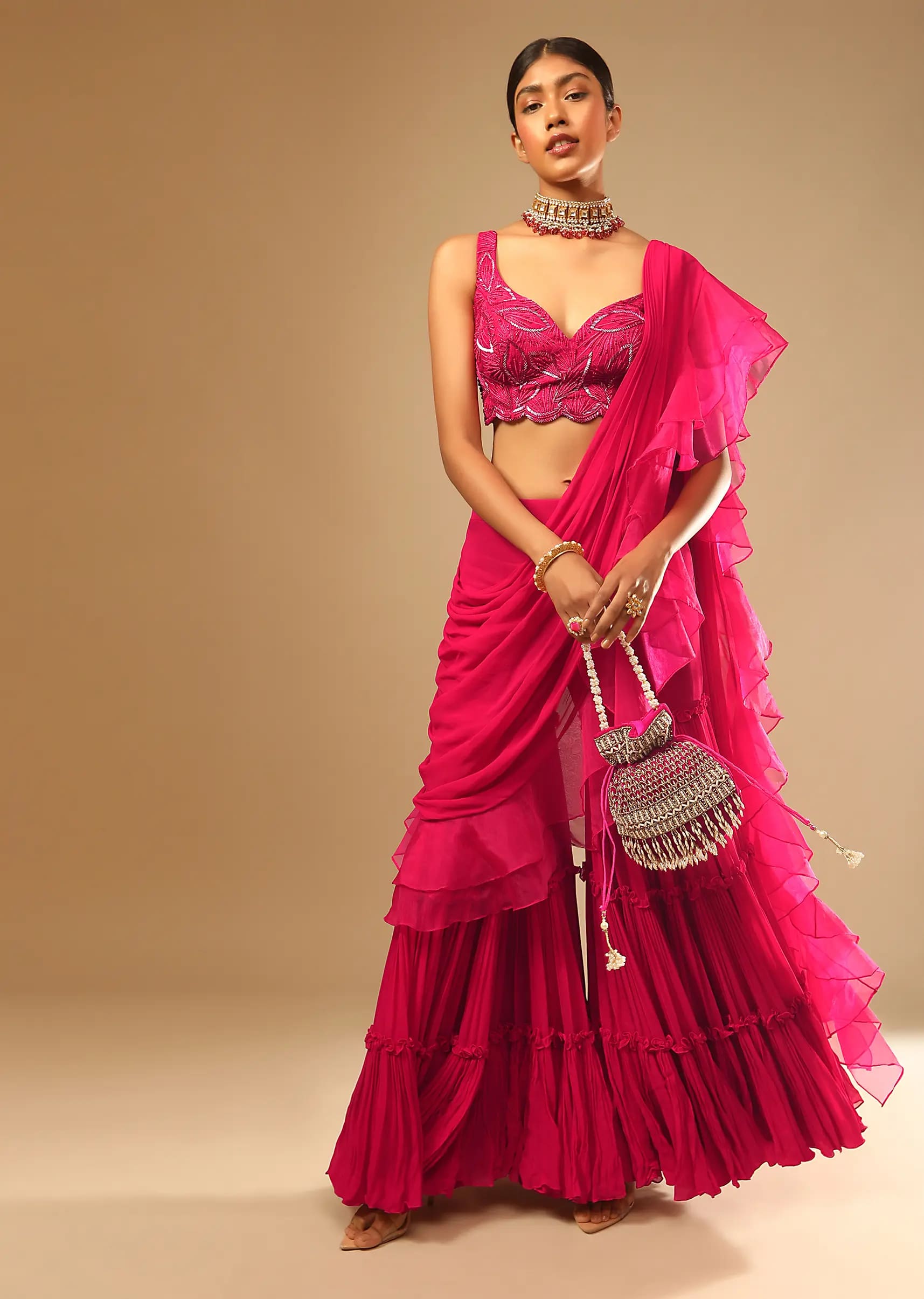 Saree Style Sharara Dress