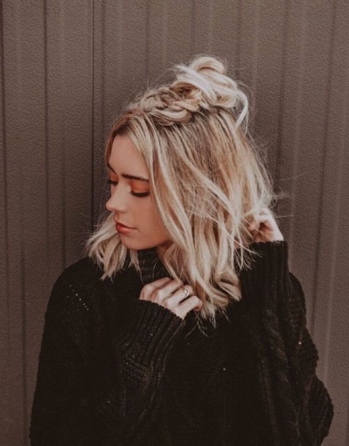 Fishtail Half Bun Hairstyles