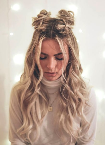 Space half Bun Hairstyles