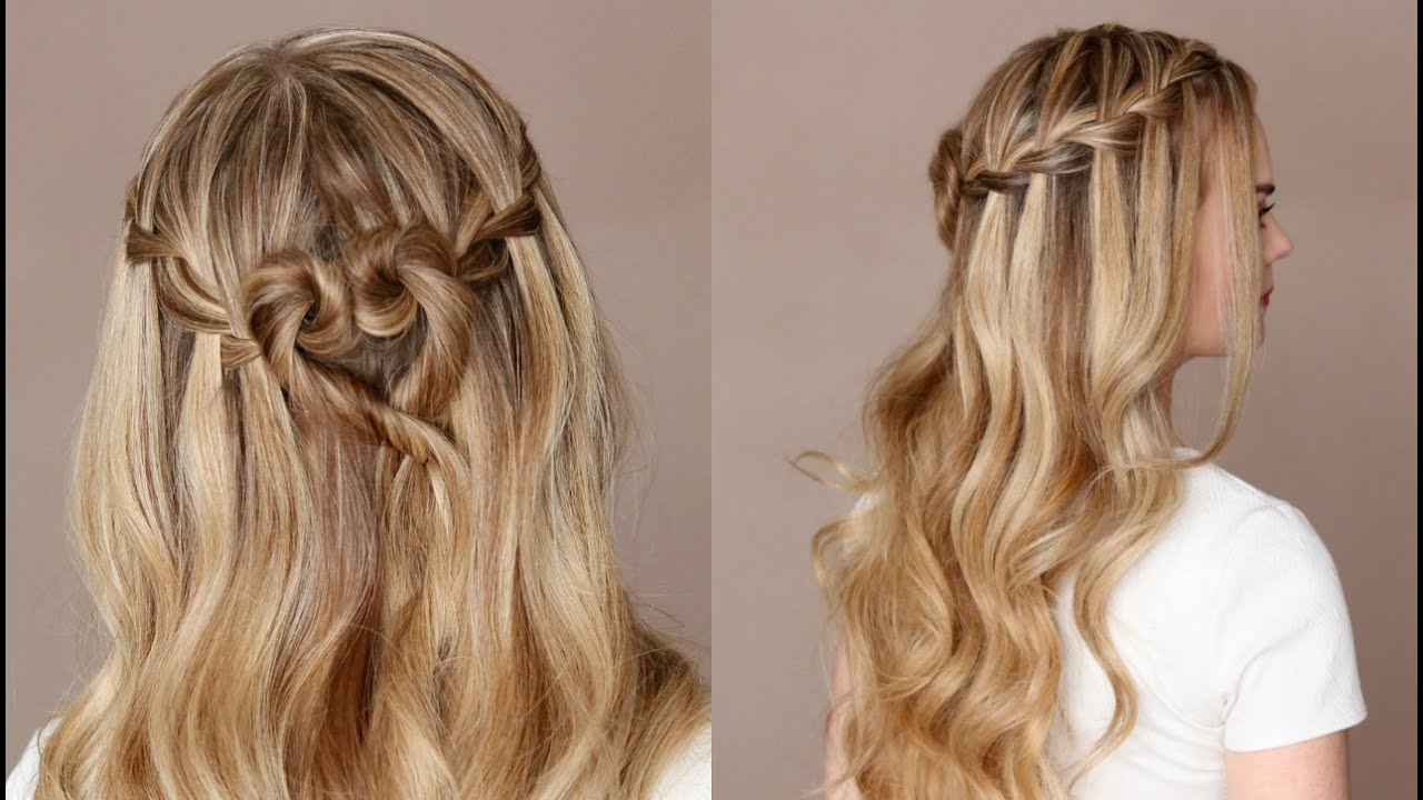 Waterfall Half Bun Hairstyles