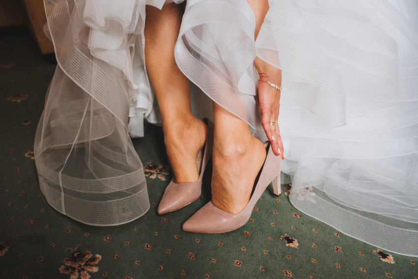 Low Heel Nude Wedding Shoes