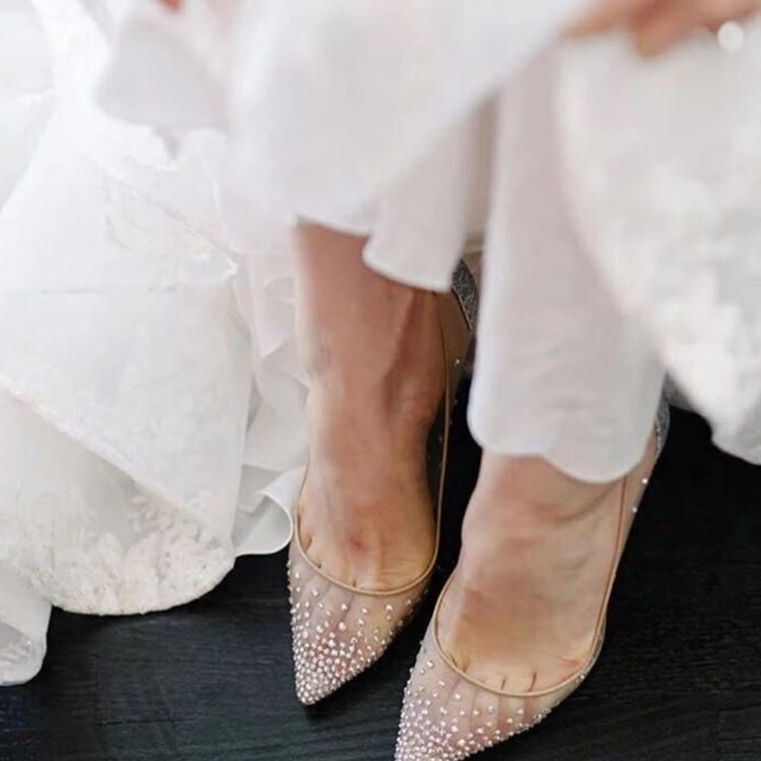 Pointed Toes Nude Wedding Shoes