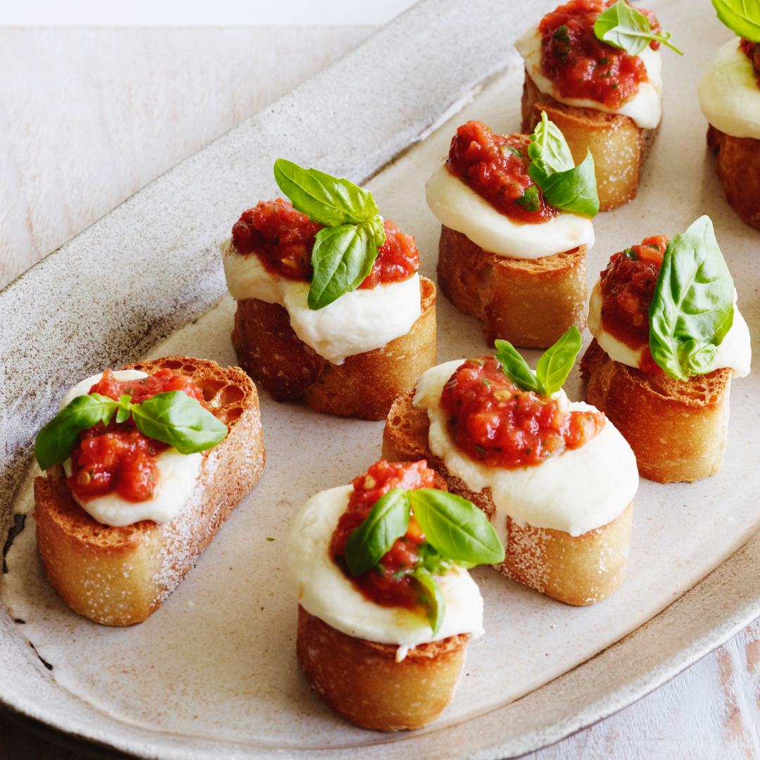 Tomato, Mozzarella and Basil Toast