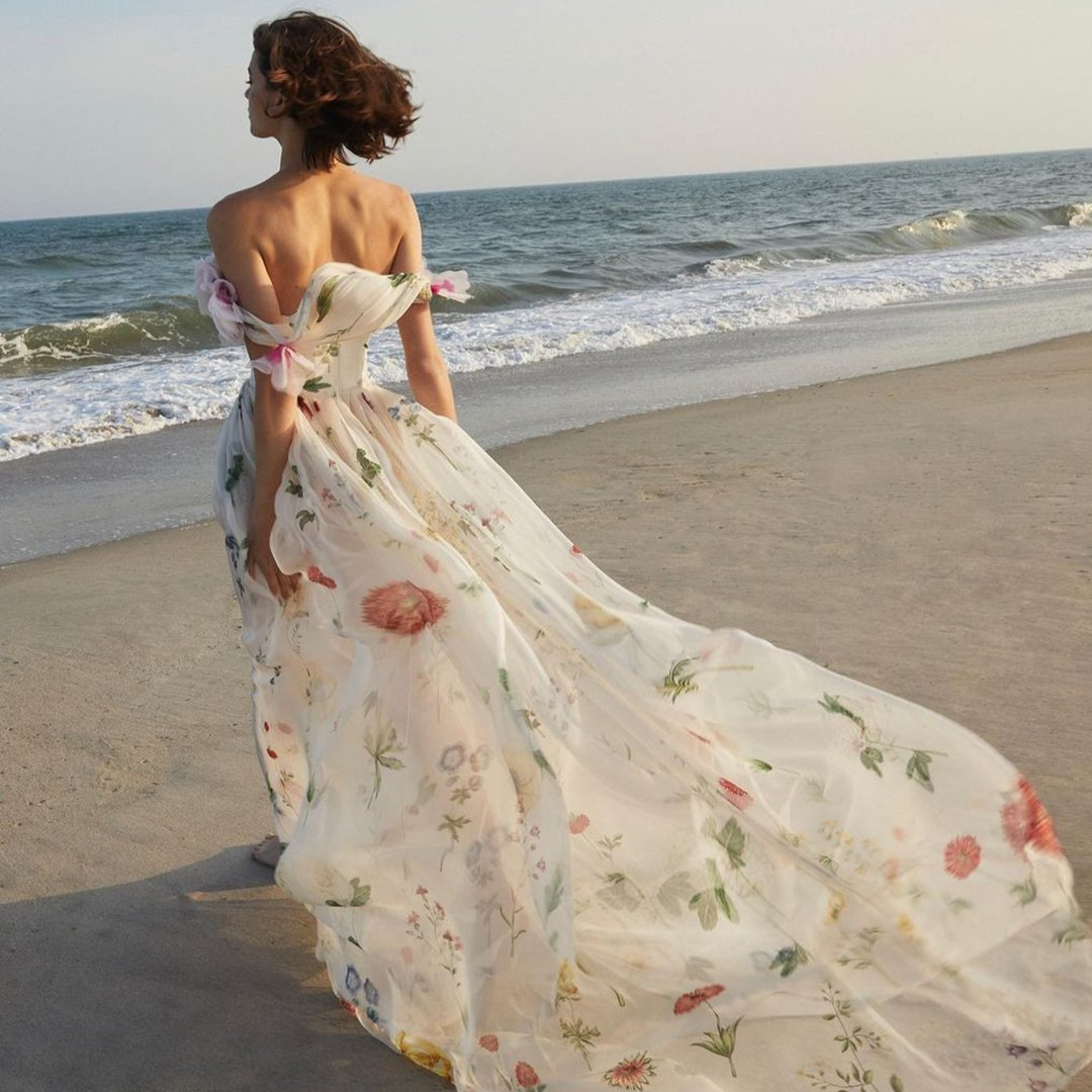 FLORAL DRESSES FOR BEACH WEDDING GUEST DRESSES