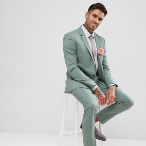 Mint Green Beach Wedding Groom Attire