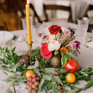 Seasonal Fruits On Table For Fall Wedding Centerpieces