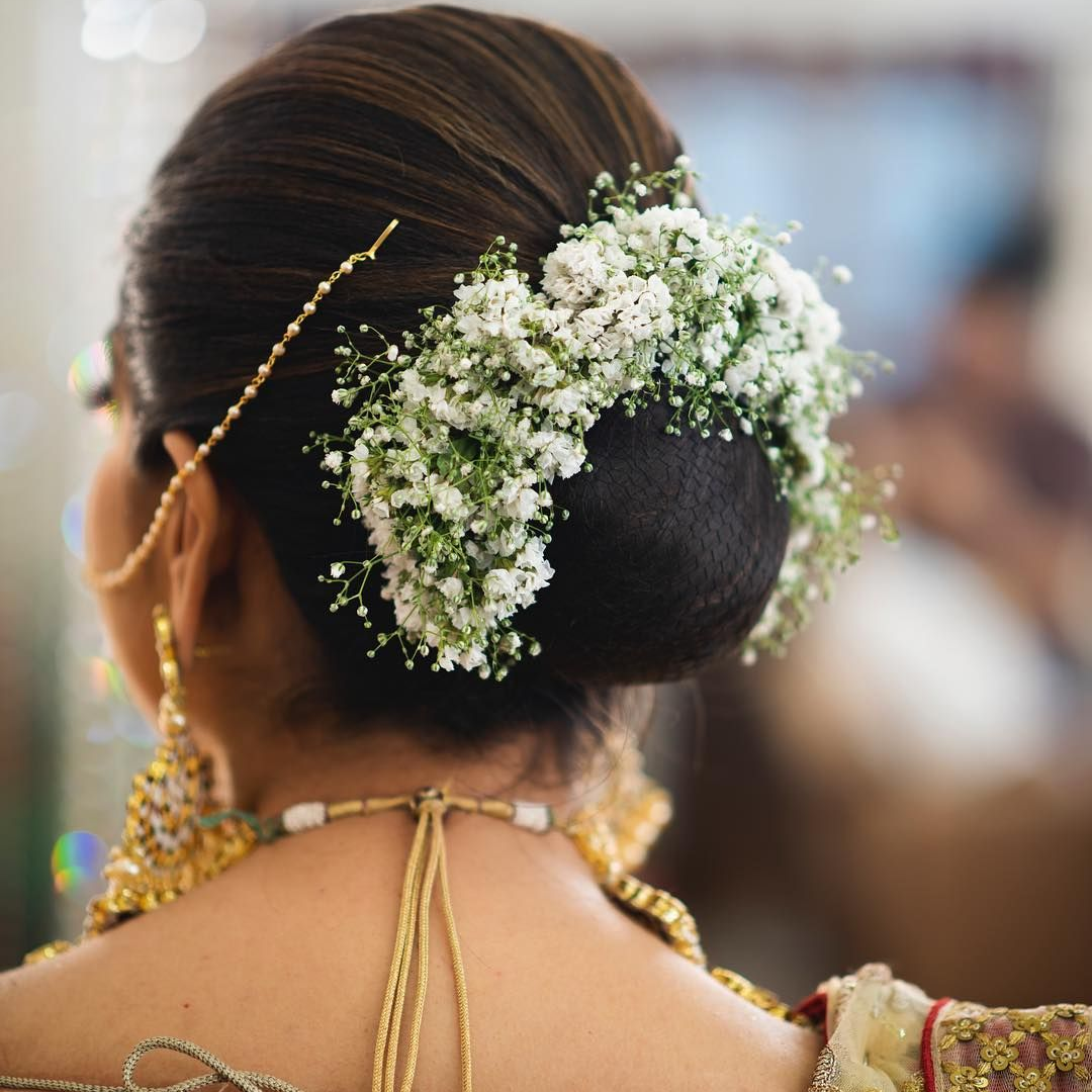 Semi Floral Bun For Bride