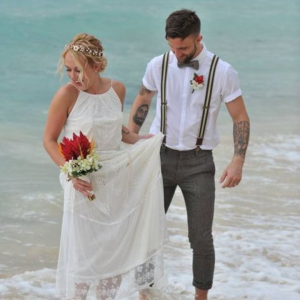 Suspenders a Beach Wedding Groom Attire