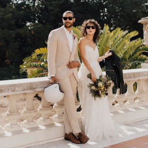 Tan Suits for a beach wedding groom attire