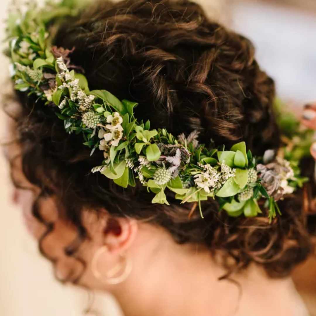 Tiara Style Bridal Flower Bun