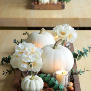 White Pumpkins For Fall Wedding Centerpieces