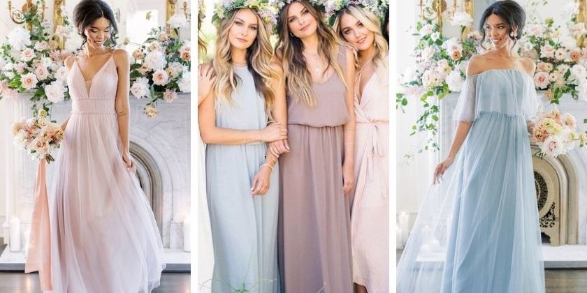 princess polly baby blue dress Long Pastel-Colored Bridesmaid Dresses