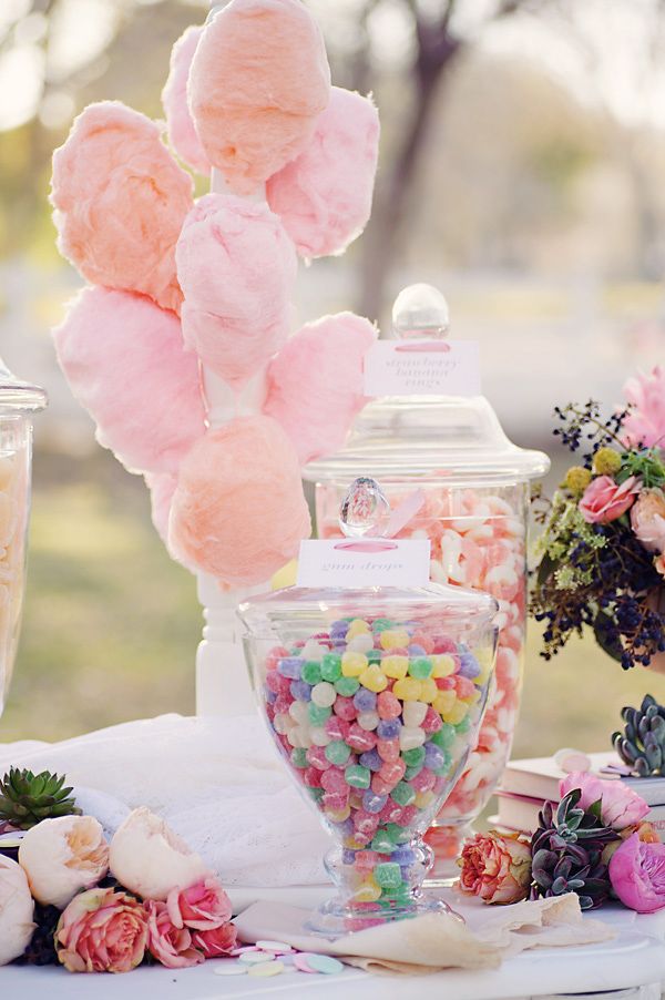 Cotton Candy Stand Wedding Dessert Table Ideas